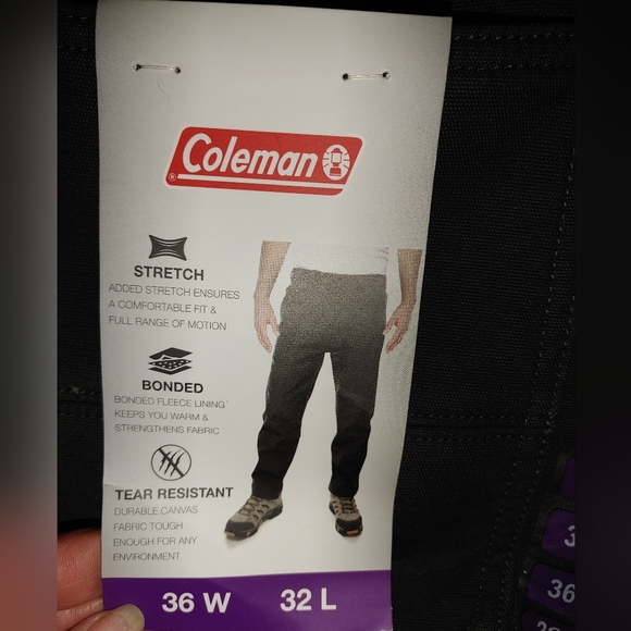 Coleman Fleece Lined Canvas Pants Sz.36X32 NWT - Picture 3 of 7